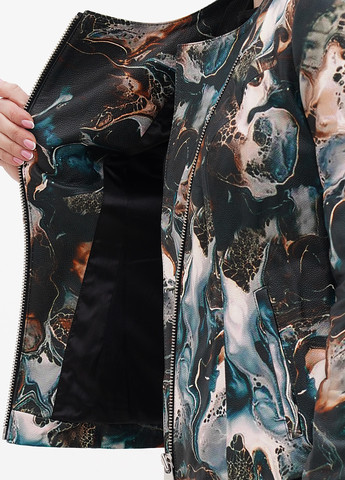 Комбинированная демисезонная куртка кожаная Rossini