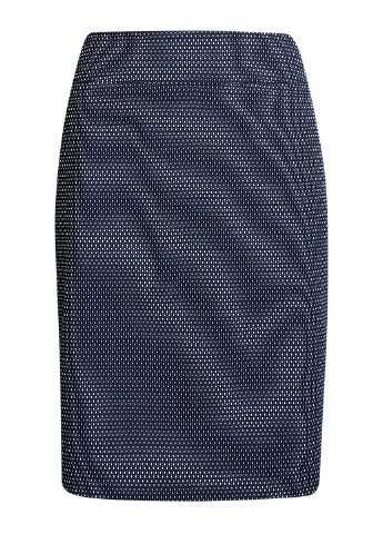 Синяя офисная в горошек юбка Oodji мини