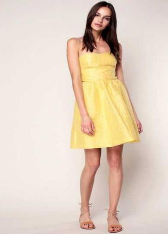 Жовтий коктейльна сукня Naf Naf однотонна
