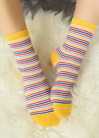 Носки Let's Shop без уплотненного носка полоска жёлтые повседневные