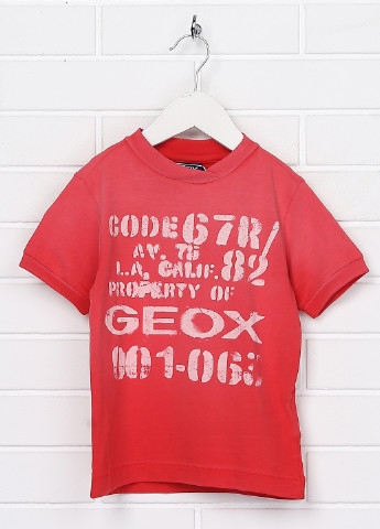 Красная летняя футболка с коротким рукавом Geox