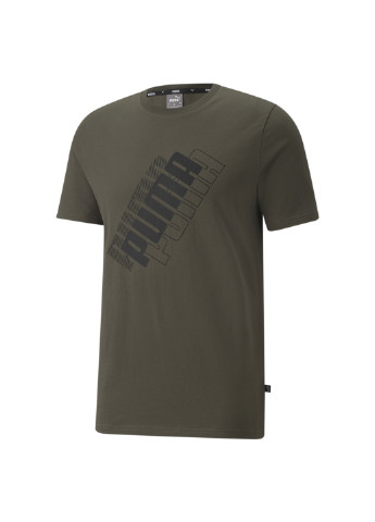 Зеленая футболка power logo men's tee Puma