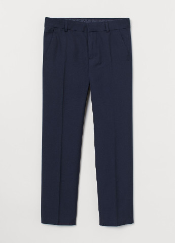 Темно-синие кэжуал демисезонные брюки прямые H&M