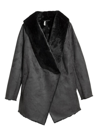 Черная демисезонная куртка з штучної замші H&M
