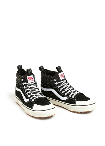 Черно-белые кеды Vans MTE SK8-HI DR WATERPROOF с логотипом, с белой подошвой