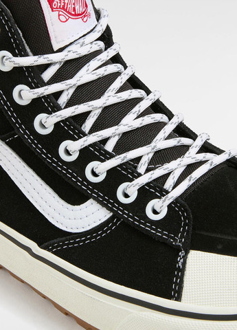 Черно-белые кеды Vans MTE SK8-HI DR WATERPROOF с логотипом, с белой подошвой