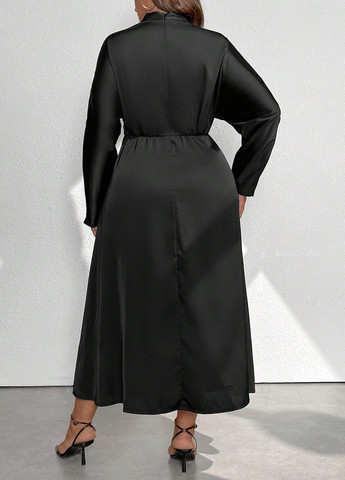 Чорна кежуал сукня кльош SHEIN однотонна