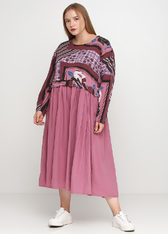 Розовое кэжуал платье New Collection с геометрическим узором
