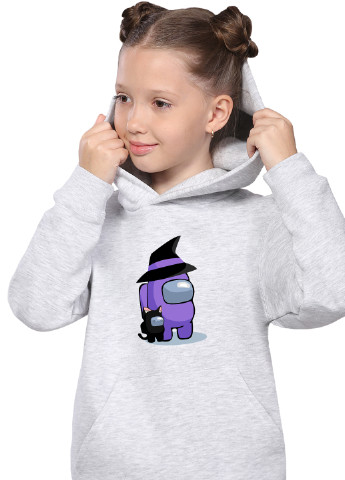 Худи для девочек Амонг Ас Фиолетовый (Among Us Violet) Кенгуру детский (9298-2423) MobiPrint (219061028)