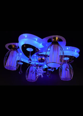 Люстра потолочная Космос с цветной LED подсветкой и авто отключением с пультом 5507/4+1 Белый 21х54х54 см. Handmade (234538183)