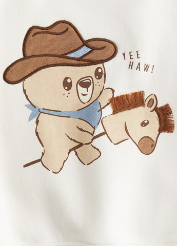 Молочний світшот H&M малюнок вишивка, аплікація (369791853)