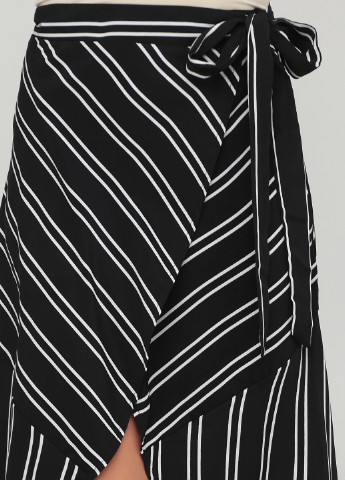 Черно-белая кэжуал в полоску юбка LOOKBOOK STORE на запах