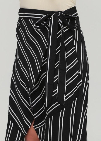 Черно-белая кэжуал в полоску юбка LOOKBOOK STORE на запах