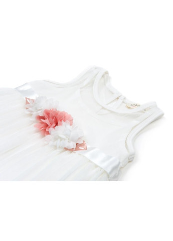 Комбинированное платье с цветочками и кружевом (12531-110g-cream) Breeze (251326496)