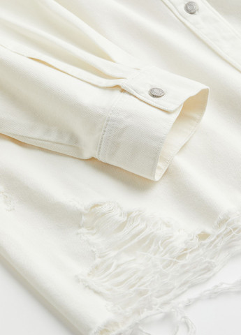 Белое джинсовое платье рубашка H&M однотонное