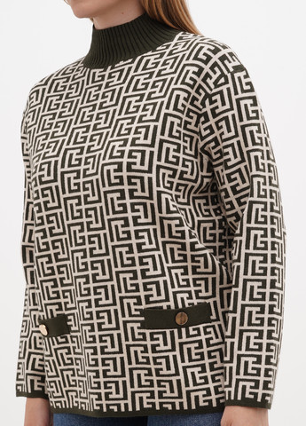 Оливковий (хакі) демісезонний светр Kiss Me