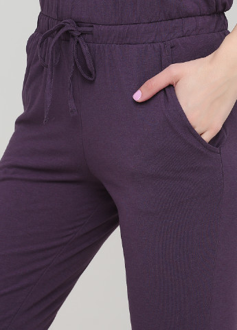 Комбинезон Esmara комбинезон-брюки однотонный фиолетовый кэжуал хлопок, трикотаж