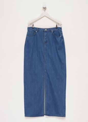 Синяя кэжуал, джинсовая однотонная юбка Boohoo