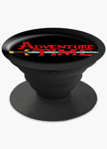 Попсокет (Popsockets) тримач для смартфону Час пригод час Пригод (Adventure Time) (8754-1582) Чорний MobiPrint (216748417)