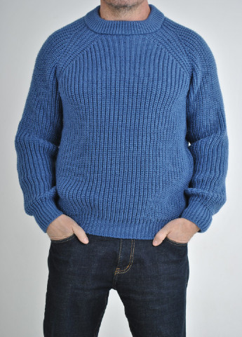 Синій зимовий светр крупної в'язки Berta Lucci