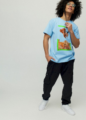 Блакитна футболка чоловіча YAPPI