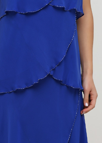 Синя коктейльна сукня футляр Sheego однотонна