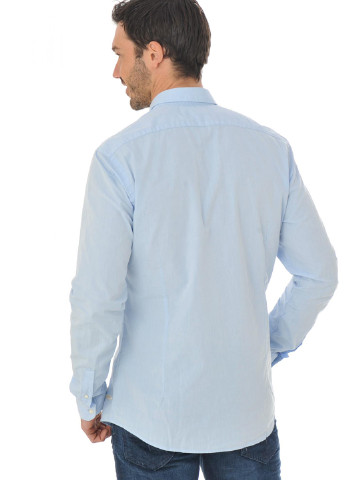 Голубой кэжуал рубашка однотонная Scotch & Soda с длинным рукавом