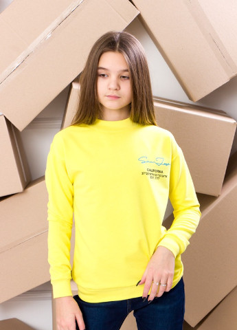 Носи своє стильный свитшот для девочки надпись желтый кэжуал трикотаж