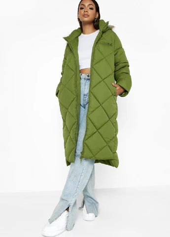Оливковая (хаки) зимняя куртка Boohoo