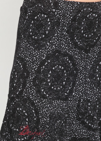 Черная кэжуал с абстрактным узором юбка Desigual клешированная