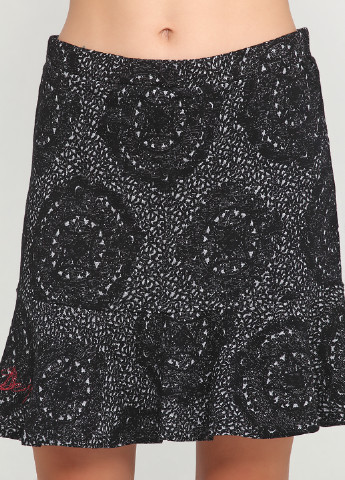 Черная кэжуал с абстрактным узором юбка Desigual клешированная
