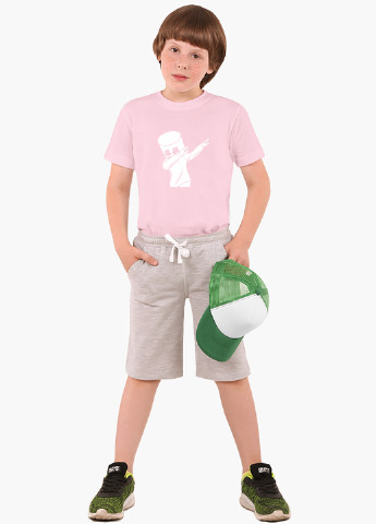 Рожева демісезонна футболка дитяча маршмелло фортнайт (marshmello fortnite) (9224-1330) MobiPrint