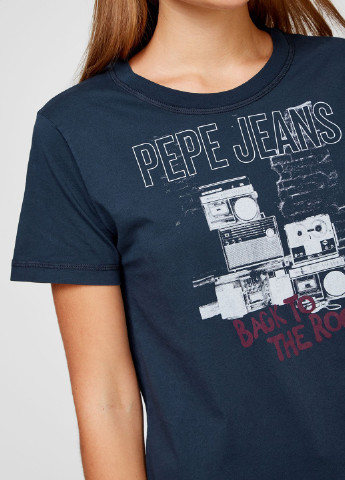 Темно-синя літня футболка Pepe Jeans