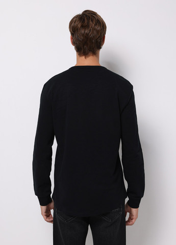 Лонгслів Colin's однотонний чорний кежуали бавовна, трикотаж