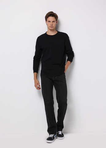 Лонгслів Colin's однотонний чорний кежуали бавовна, трикотаж