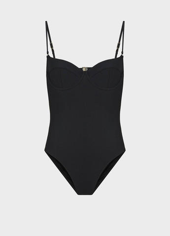 Черный летний купальник слитный Calvin Klein