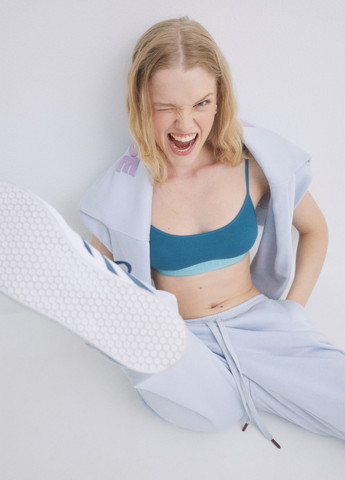 Бирюзовый топ бюстгальтер Hi&Bye без косточек хлопок