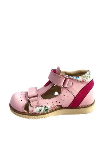 Розовые кэжуал сандалии Minimen на липучке на девочку
