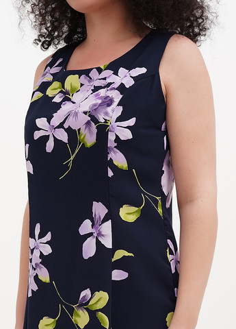 Темно-синее кэжуал платье а-силуэт Premier с цветочным принтом