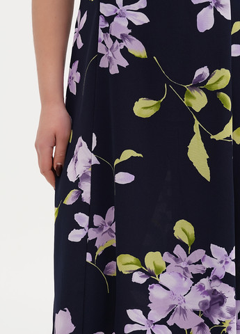 Темно-синее кэжуал платье а-силуэт Premier с цветочным принтом