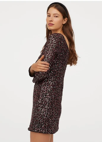 Чорна коктейльна сукня а-силует H&M однотонна