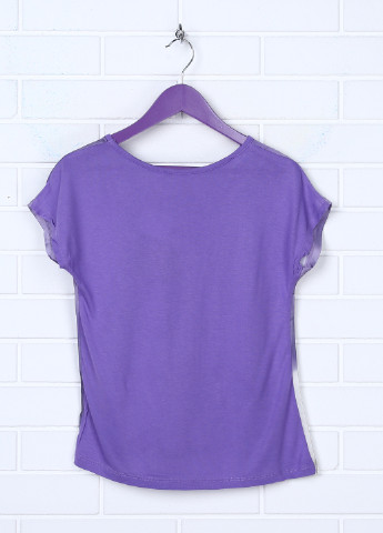 Фиолетовая летняя футболка с коротким рукавом Zara