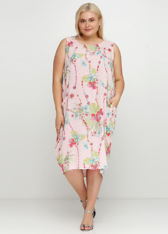 Светло-розовое кэжуал платье New Collection с цветочным принтом