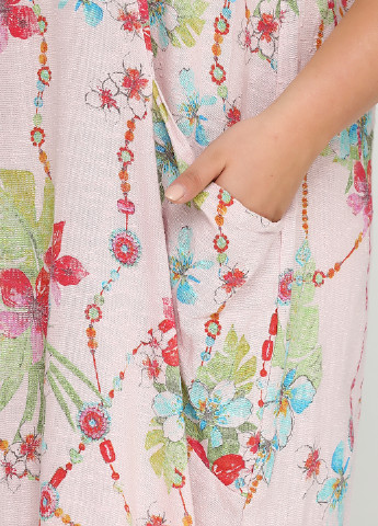 Светло-розовое кэжуал платье New Collection с цветочным принтом