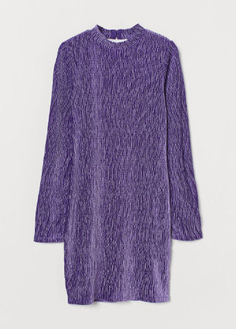 Фиолетовое кэжуал платье платье-водолазка, с открытой спиной H&M однотонное