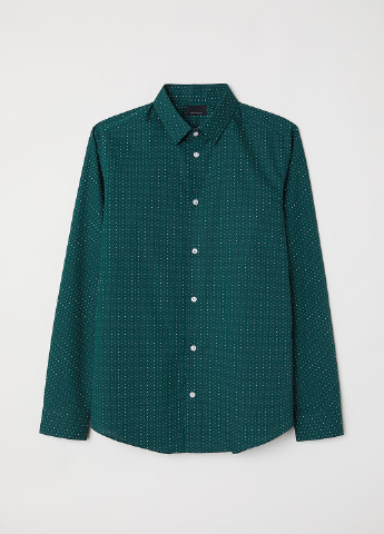 Сорочка H&M смужка темно-зелена кежуал