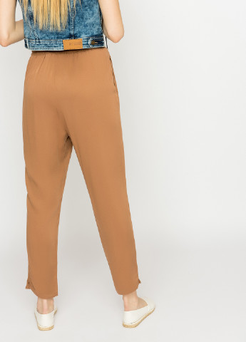 Светло-коричневые кэжуал демисезонные прямые брюки befree