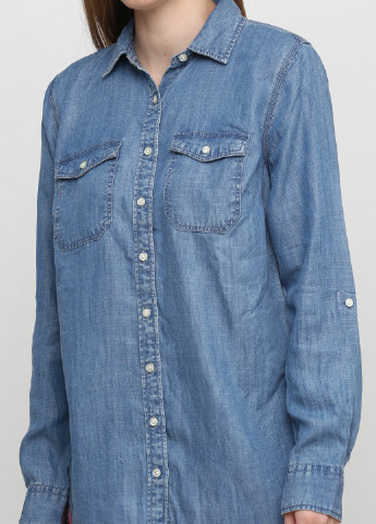 Синяя джинсовая рубашка однотонная Talbots