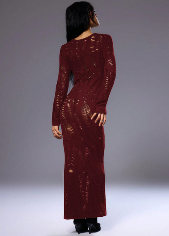 Бордовое кэжуал платье платье-свитер SHEIN однотонное