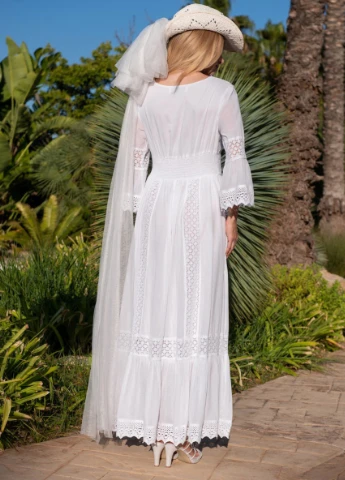 Білий вечірня плаття COTTON однотонна